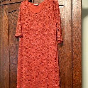 Dana Buchman Orange Lace Dress size XL